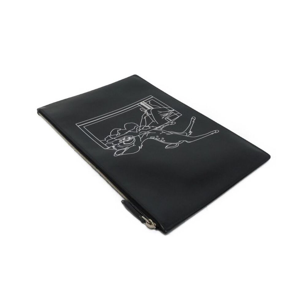 Pre Loved Givenchy Bambi Clutch Black Leather - Picture 4 of 8